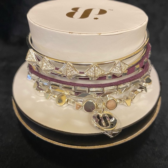 Bomb Party Elevated Fall Stack set of 3 Bracelets Silver Plating - Picture 2 of 8